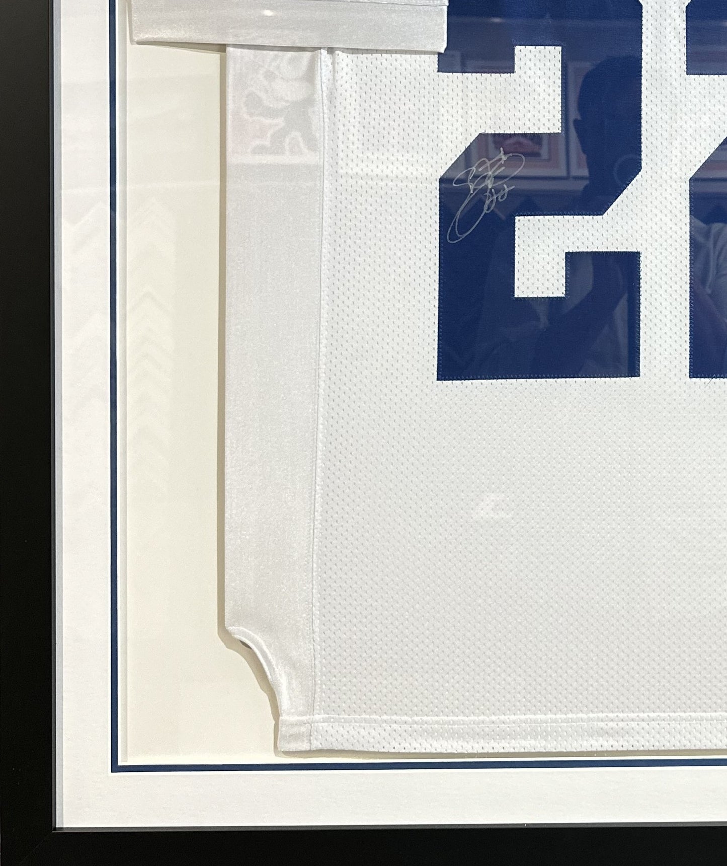 Emmitt Smith Autographed and Framed Blue Cowboys Jersey