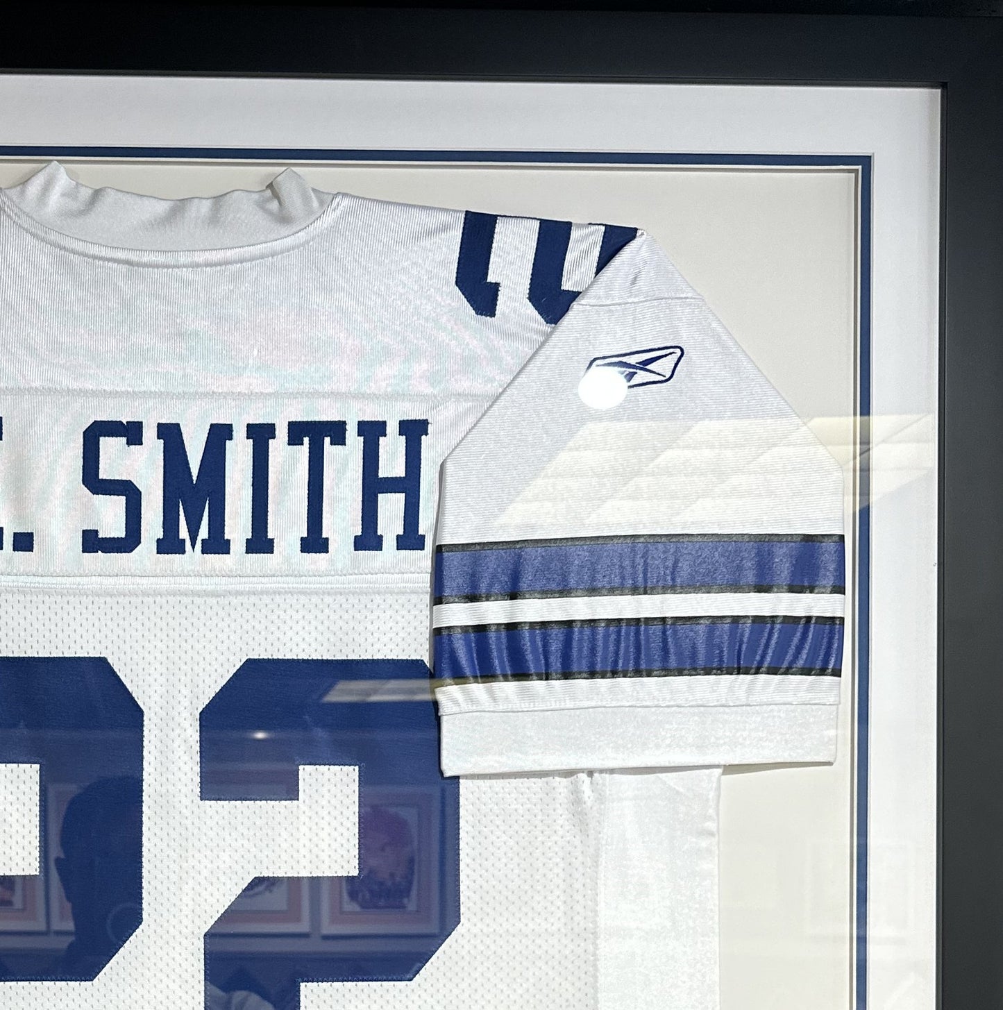 Emmitt Smith Autographed and Framed Blue Cowboys Jersey