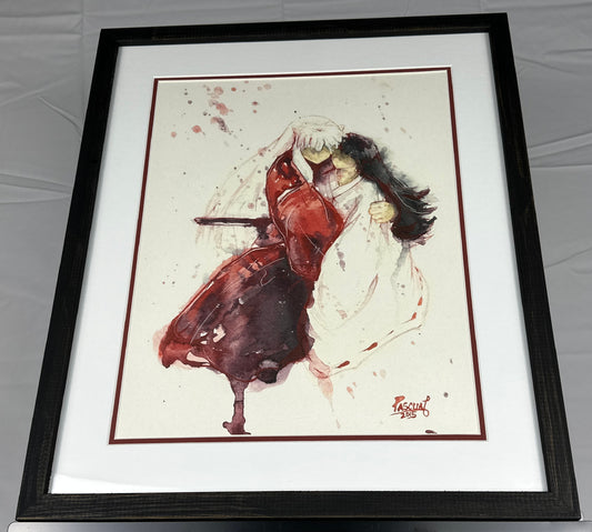 Inuyasha And Kikyo Water Color Signed by Artist